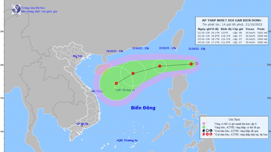 Tropical depression heads towards East Sea